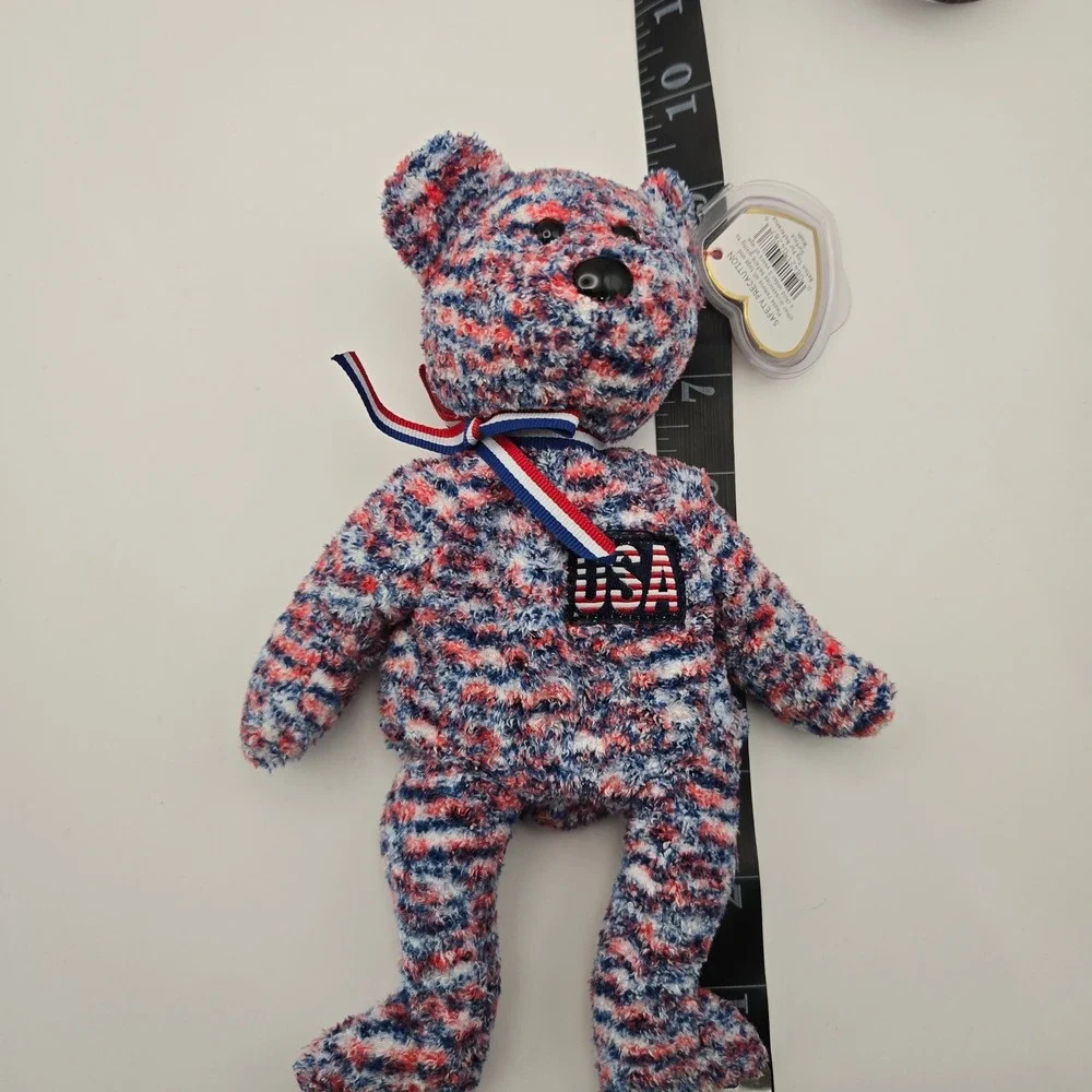 Ty 2000 USA Bear Beanie Baby Patriotic Americana Plush